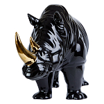 Статуэтка черный носорог с золотыми рогами Golden Horned Black Rhino варинант исполнения - 2 | Loft Concept в Краснодаре