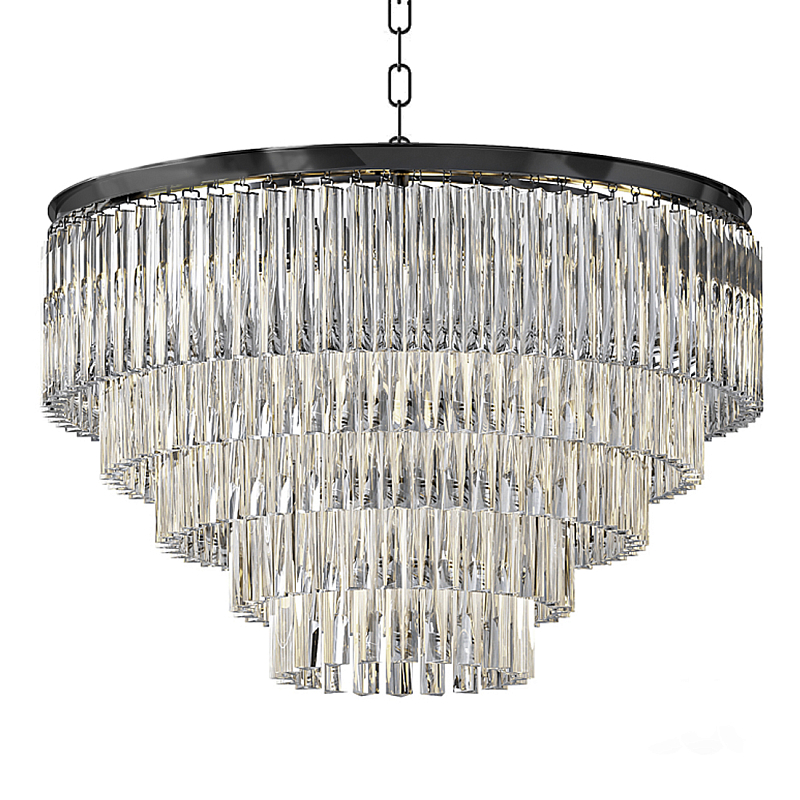 Люстра Odeon Clear Glass Fringe Chandelier -60 Черный в Краснодаре | Loft Concept 