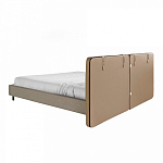 Кровать двуспальная серая с изголовьем из экокожи и ткани Modern Look варинант исполнения - 2 | Loft Concept в Краснодаре