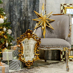 Зеркало настенное в ажурной раме золотого цвета с эффектом старины Classic Ornament Mirror варинант исполнения - 2 | Loft Concept в Краснодаре