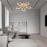 Потолочная люстра с 5-ю светодиодными лампами с золотистым каркасом Ring of Fire варинант исполнения - 1 | Loft Concept в Краснодаре