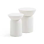 Приставной столик белого цвета Tori варинант исполнения - 4 | Loft Concept в Краснодаре