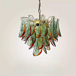 Люстра стеклянная с зелеными лепестками Green Leaf Fall варинант исполнения - 3 | Loft Concept в Краснодаре