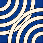 Дизайнерская плитка с узором Круги синяя варинант исполнения - 2 | Loft Concept в Краснодаре