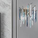 Бра с ветвистым каркасом из металла и подвесками из стекла Droplet Chandelier варинант исполнения - 1 | Loft Concept в Краснодаре