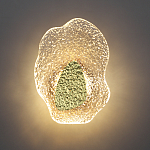 Бра с рельефным волнообразным стеклянным плафоном и вставкой из мрамора Liquid Stone варинант исполнения - 4 | Loft Concept в Краснодаре