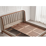Кровать двуспальная с мягким изголовьем Moon Walnut Bed варинант исполнения - 9 | Loft Concept в Краснодаре