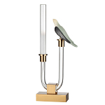 Настольная лампа с прозрачной трубкой и декоративной фигуркой птицы на бронзовой подставке Ganthea варинант исполнения - 1 | Loft Concept в Краснодаре