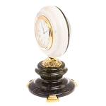 Часы настольные бронзовые из натуральных камней Мрамор и Змеевик Stone Clock варинант исполнения - 5 | Loft Concept в Краснодаре