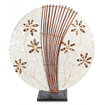 Настольная лампа из перламутра и дерева на подставке Indonesian Shell Flower варинант исполнения - 3 | Loft Concept в Краснодаре