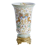 Ваза из фарфора на бронзовом основании Turquoise Blooming Garden варинант исполнения - 1 | Loft Concept в Краснодаре