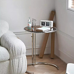 Дизайнерский журнальный стол круглый на стальном каркасе Fahek варинант исполнения - 1 | Loft Concept в Краснодаре