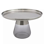 Кофейный столик с основанием из закаленного стекла Classic Round Gray Table варинант исполнения - 1 | Loft Concept в Краснодаре