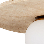 Потолочный светильник из травертина с плафоном из белого матового стекла Marble Glow варинант исполнения - 1 | Loft Concept в Краснодаре