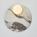 Бра круглое с каменным основанием и плафоном из стекла Shaw Marble Lighting варинант исполнения - 1 | Loft Concept в Краснодаре