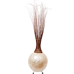 Торшер из перламутра на металлическом каркасе Indonesian Comet варинант исполнения - 3 | Loft Concept в Краснодаре