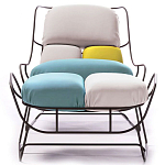 Дизайнерское разноцветное кресло на металлическом каркасе с подставкой для ног Poltronova Plasma Armchair варинант исполнения - 4 | Loft Concept в Краснодаре