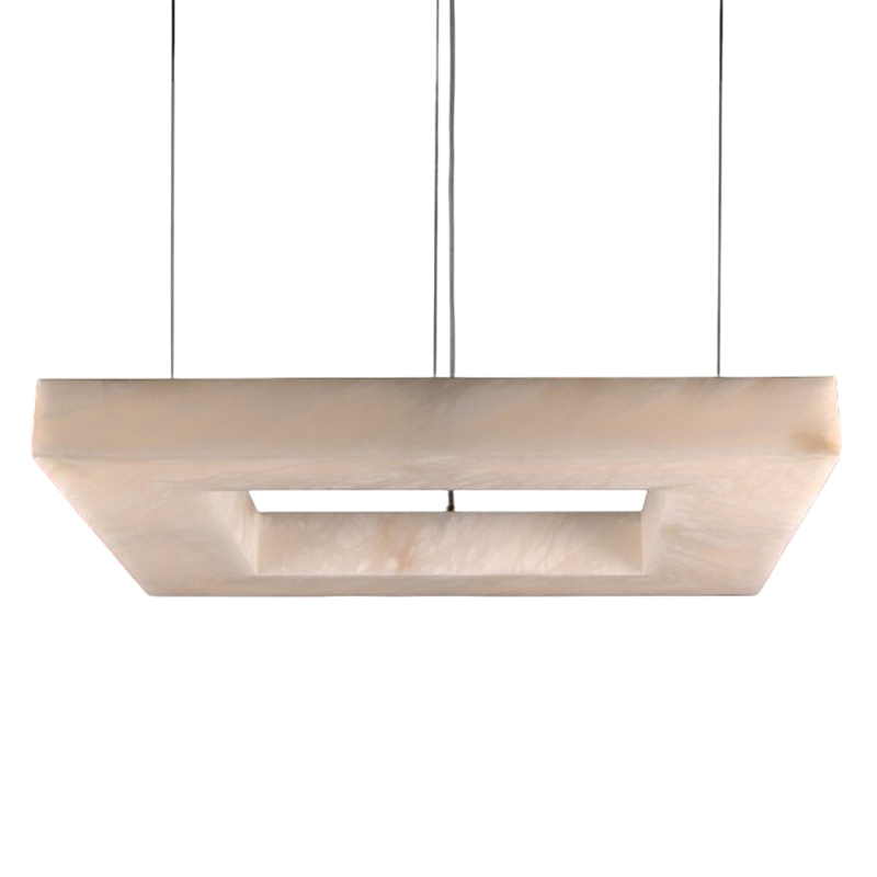 Люстра с квадратным каменным плафоном Calcite Square Light Латунь Белый Люстра с квадратным каменным плафоном Calcite Square Light Латунь Белый в Краснодаре | Loft Concept
