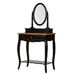 Трельяж черный из массива березы с зеркалом и ящиком Vintage варинант исполнения - 1 | Loft Concept в Краснодаре