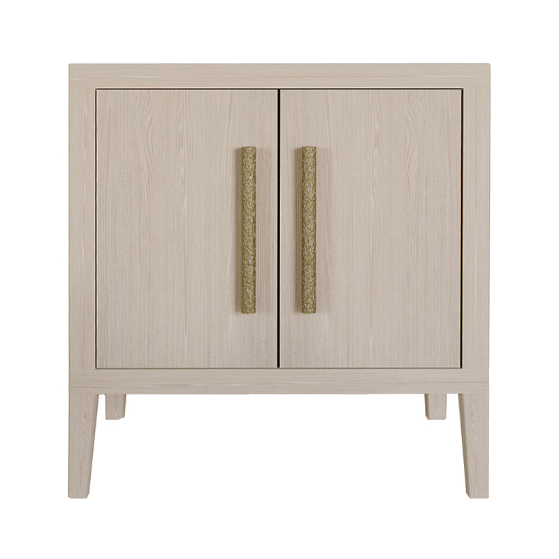 Тумбочка Primo с дверцами шпон Светлый дуб Древесина Золотой в Краснодаре | Loft Concept 