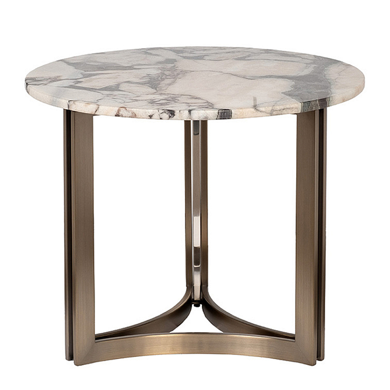 Столик журнальный с круглой мраморной столешницей Unique Stone Design  в Краснодаре | Loft Concept 