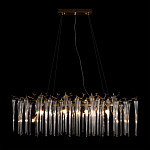 Люстра подвесная прямоугольная с бронзовыми акцентами и прозрачными стеклянными каплями Droplet Chandelier варинант исполнения - 2 | Loft Concept в Краснодаре