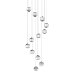 Люстра каскадная с прозрачными шарообразными плафонами Crystal Globule варинант исполнения - 1 | Loft Concept в Краснодаре