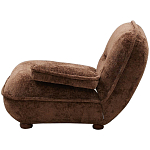 Кресло без подлокотников коричневое ну круглых деревянных ножках Loup Plush Armchair Brown варинант исполнения - 2 | Loft Concept в Краснодаре