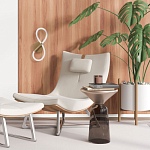 Бра с белым плафоном в форме восьмерки и круглым основанием Luke Lampco Tracer Lamp варинант исполнения - 6 | Loft Concept в Краснодаре