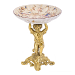 Чаша с цветочным орнаментом на ножке в виде бронзового ангела Eden Garden варинант исполнения - 1 | Loft Concept в Краснодаре