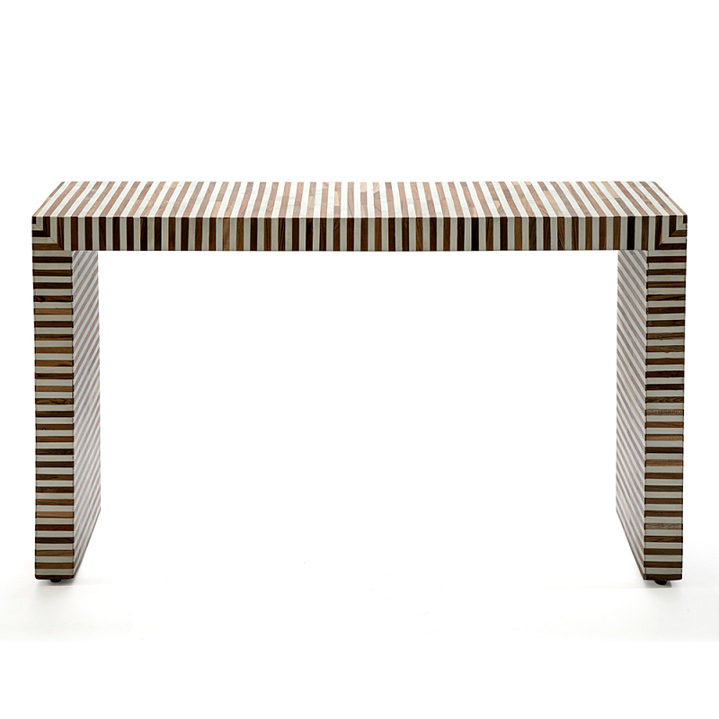 Консоль Дизайнерская Stripes Console Beige ivory ( слоновая кость ) Коричневый в Краснодаре | Loft Concept 