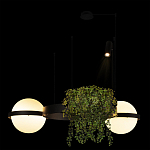 Подвесной светильник с 2-мя шарообразными плафонами и цилиндрическим спотом Light of Еyes варинант исполнения - 5 | Loft Concept в Краснодаре