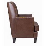 Кресло из натуральной кожи c мягкими подлокотниками на 4-х деревянных ножках из массива бука Joseph Armchair brown варинант исполнения - 2 | Loft Concept в Краснодаре