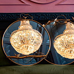 Зеркало настенное в раме золотого цвета с декором птица на ветке Mirror Portal варинант исполнения - 3 | Loft Concept в Краснодаре