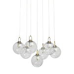Люстра с 7-ю плафонами из прозрачного стекла в форме шара Orb Cascade  варинант исполнения - 1 | Loft Concept в Краснодаре