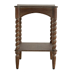 Приставной столик деревянный с резными ножками и нижней полкой Vintage Side Table Brown Wood варинант исполнения - 3 | Loft Concept в Краснодаре