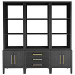 Модульный стеллаж Primo из трех составных элементов Черный дуб варинант исполнения - 1 | Loft Concept в Краснодаре