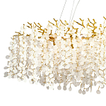 Линейная люстра с круглыми хрустальными подвесками Fairytree Gold Crystal Branches Linear Chandelier  варинант исполнения - 2 | Loft Concept в Краснодаре