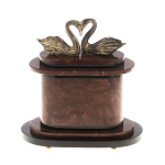 Часы настольные из натурального камня с декором в виде двух лебедей Swans Stone Clock варинант исполнения - 7 | Loft Concept в Краснодаре