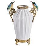 Ваза белого цвета из фарфора с птичкми White Garden варинант исполнения - 1 | Loft Concept в Краснодаре