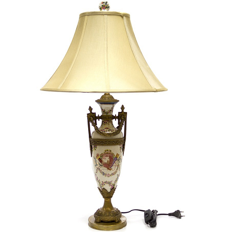 Настольная лампа Lamp Decorated With Flowers Белый Бронза Бежевый Настольная лампа Lamp Decorated With Flowers Белый Бронза Бежевый в Краснодаре | Loft Concept