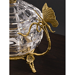 Конфетница из прозрачного рельефного стекла с ручками в виде стрекоз и фигуркой лебедя Eden Garden варинант исполнения - 4 | Loft Concept в Краснодаре