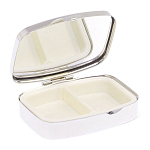 Таблетница карманная прямоугольная с 2-мя отделениями с зеркалом и накладкой из натурального камня Флюорит Silver Stone Pillboxes варинант исполнения - 3 | Loft Concept в Краснодаре