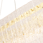 Люстра подвесная овальная с рельефными стеклянными панелями и золотым металлическим каркасом Textured Glass Chandelier варинант исполнения - 3 | Loft Concept в Краснодаре