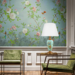 Настольная лампа голубая с изображением птиц Slip Away варинант исполнения - 5 | Loft Concept в Краснодаре