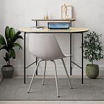 Стол письменный овальной формы с полкой LOUB WORKING TABLE BLACK OAK варинант исполнения - 2 | Loft Concept в Краснодаре