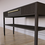 Дизайнерская Консоль с полкой и ящиком Primo Темный орех варинант исполнения - 5 | Loft Concept в Краснодаре