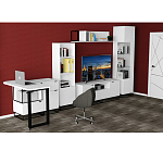 Стеллаж книжный белый с 3-мя открытыми полками и дверкой Strict Lines варинант исполнения - 6 | Loft Concept в Краснодаре