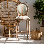 Барный стул из массива бука светло-зеленый с растительным орнаментом Raffael Angel Green Bar stool варинант исполнения - 7 | Loft Concept в Краснодаре