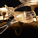 Люстра подвесная с прозрачными стеклянными птичками на ветвях Диаметр 80 см Serip Voa варинант исполнения - 10 | Loft Concept в Краснодаре